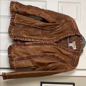 🧡faux leather blazer🧡